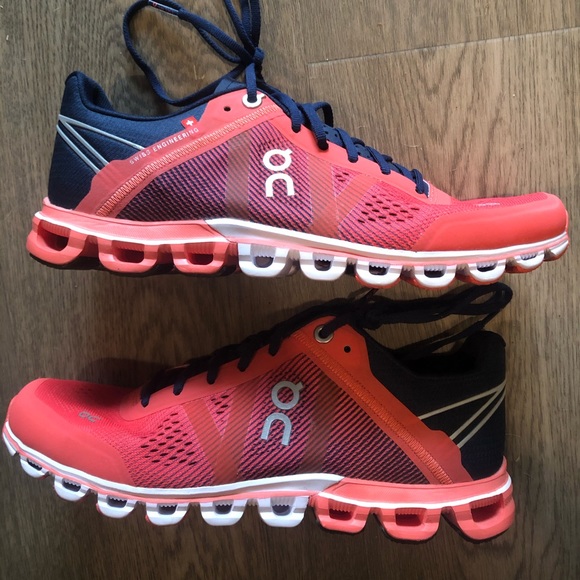 On Cloud Shoes - On Cloud Orange & Blue Running Sneakers Shoes